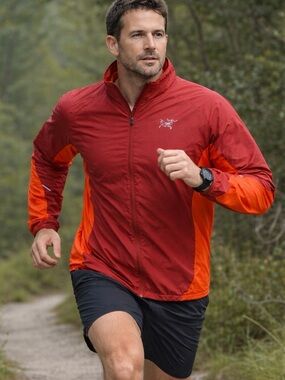 Arc'teryx Darter Men's Lightweight Shell Jacket Red Orange Size XL